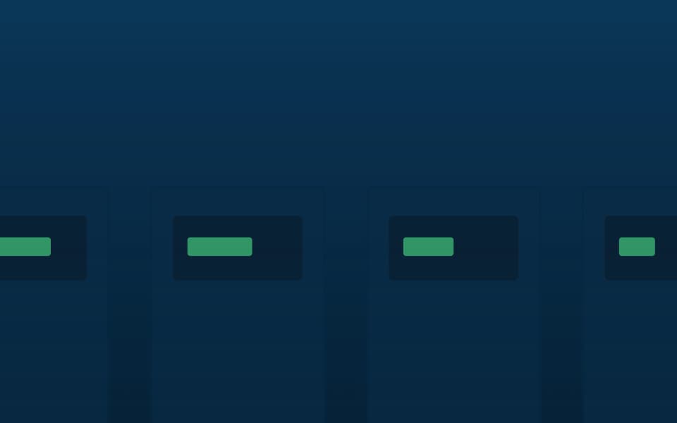 UPS and battery cabinets in a plant room (detail), at night